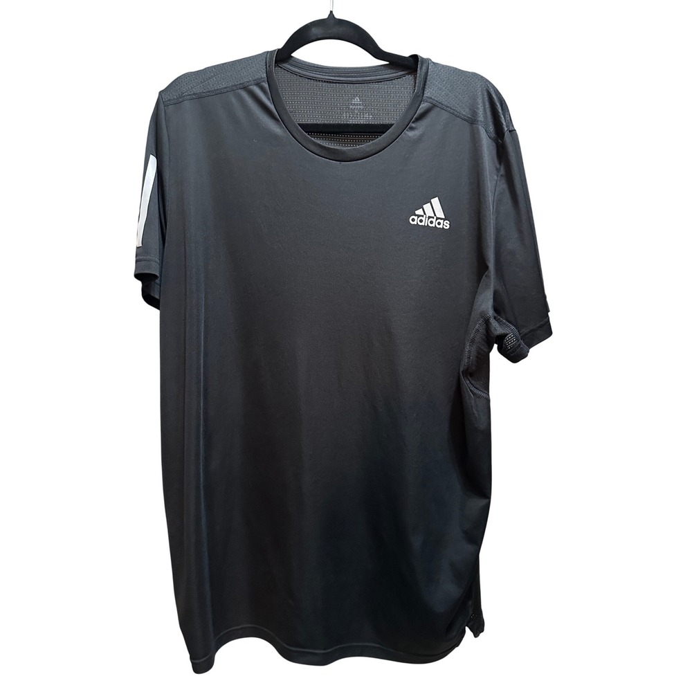 Adidas AEROREADY Mens‎ Black Running Training T-Shirt Mesh Back Short Sleeve L